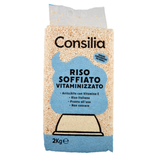 Consilia Riso Soffiato Vitaminizzato Sottovuoto per Animali 2 kg