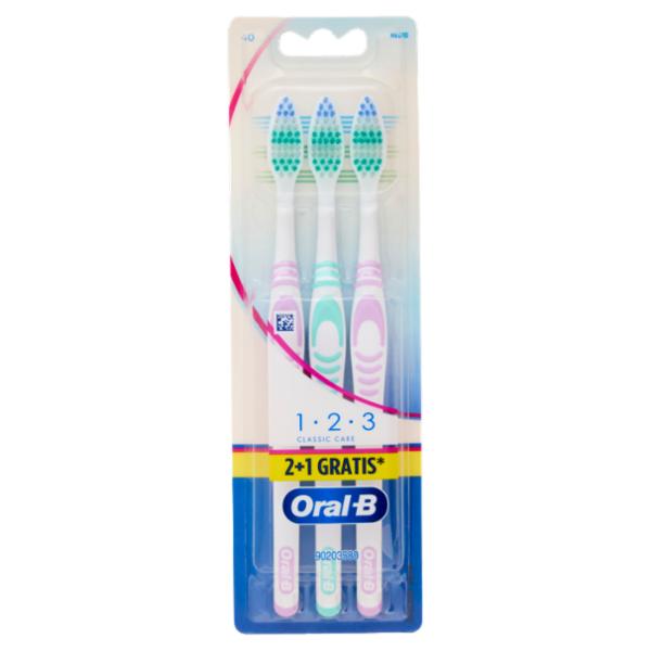 Oral-B Spazzolino Manuale 1 2 3 Classic Care 40 Medio 2+1 Gratis