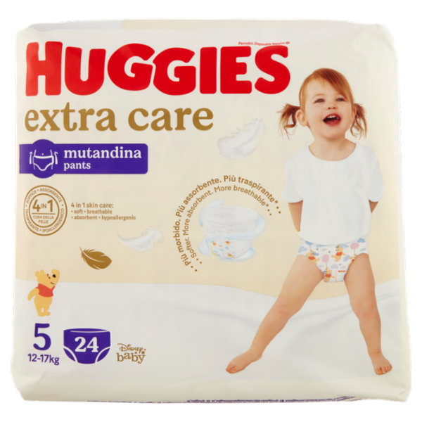 Huggies extra care mutandina 5 12-17 Kg 24 pz