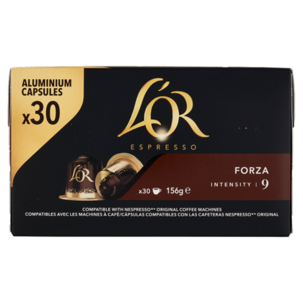 L'OR Forza 9- 30 Capsule Caffè Compatibili con Macchine Nespresso*® Original 156g