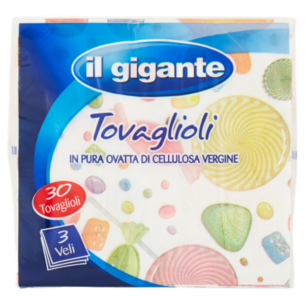 IL GIGANTE Tovaglioli decorati 3 veli 30 pz
