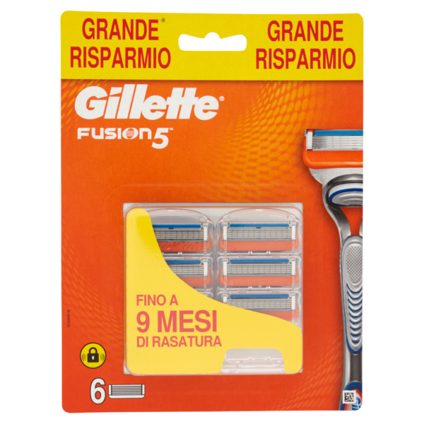 Gillette Lamette di Ricambio per Rasoio da Uomo Fusion5, 6 Ricariche