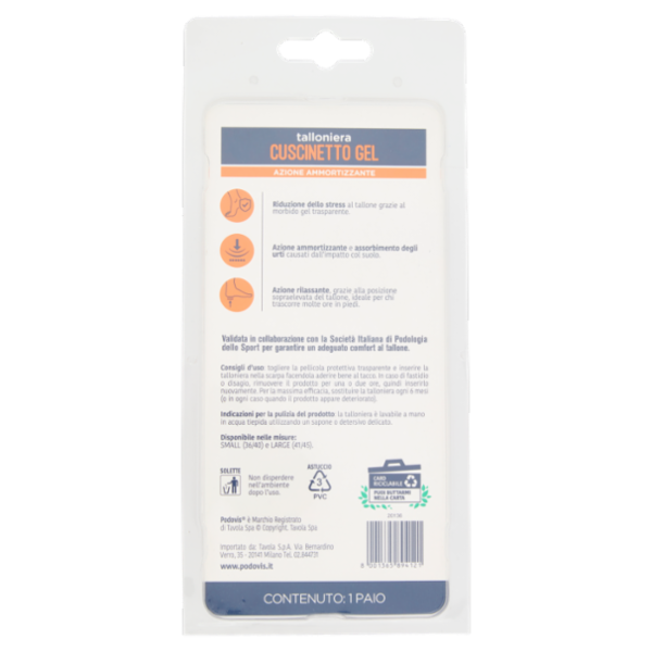 Podovis Tallone talloniera Cuscinetto Gel L 41/45 1 Paio