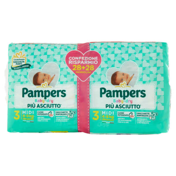 Pampers Baby-dry 3 Midi 28+28 pz