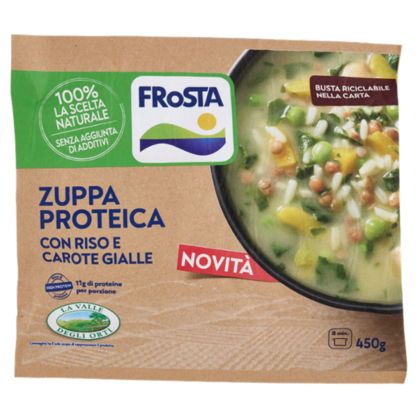FRoSTA Zuppa Proteica con Riso e Carote Gialle 450 g