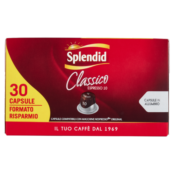 Splendid Classico 10 - 30 Capsule Caffè Compatibili con Macchine Nespresso*® Original 156g