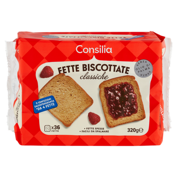Consilia Fette Biscottate Classiche in Confezioni Salvafreschezza 9x4 fette 320 g