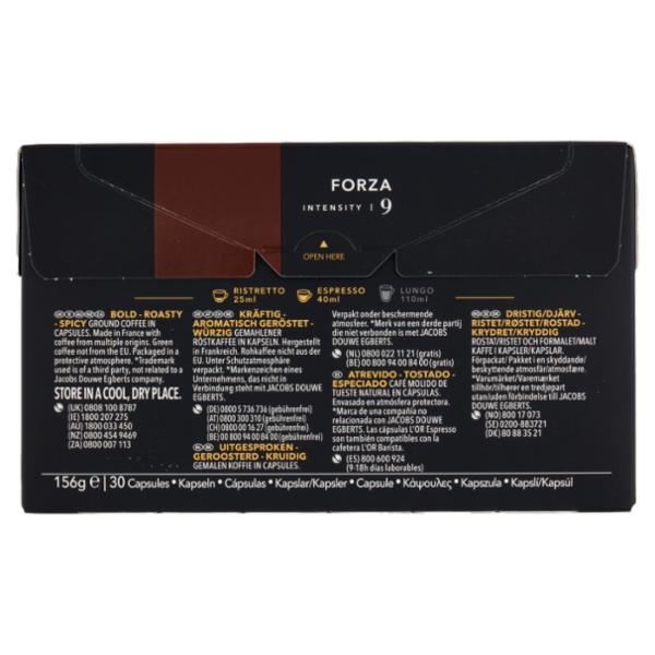 L'OR Forza 9- 30 Capsule Caffè Compatibili con Macchine Nespresso*® Original 156g