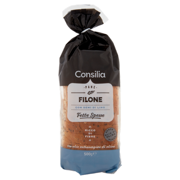 Consilia Pane Filone con Semi di Lino a Fette 500 g