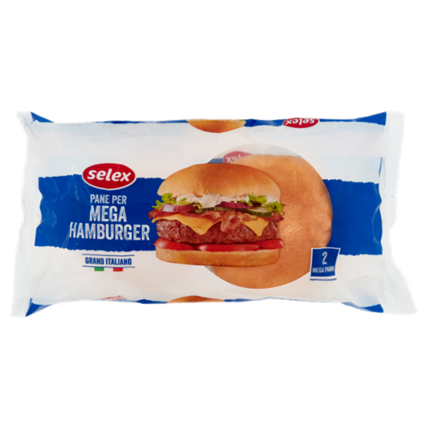 Selex Pane per Mega Hamburger 2 pezzi 220 g