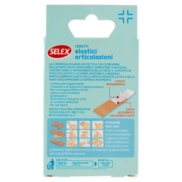 Selex Cerotti Extension per Dita e Mani in Cotone Elastico 3 Formati 14 pezzi