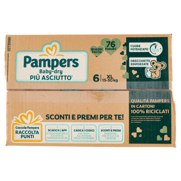 Pampers Baby-dry 6 XL 76 pz