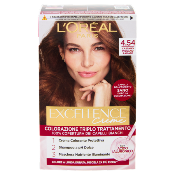 L'Oréal Paris Excellence Creme Colorazione Triplo Trattamento Castano Mogano Ramato 4.54