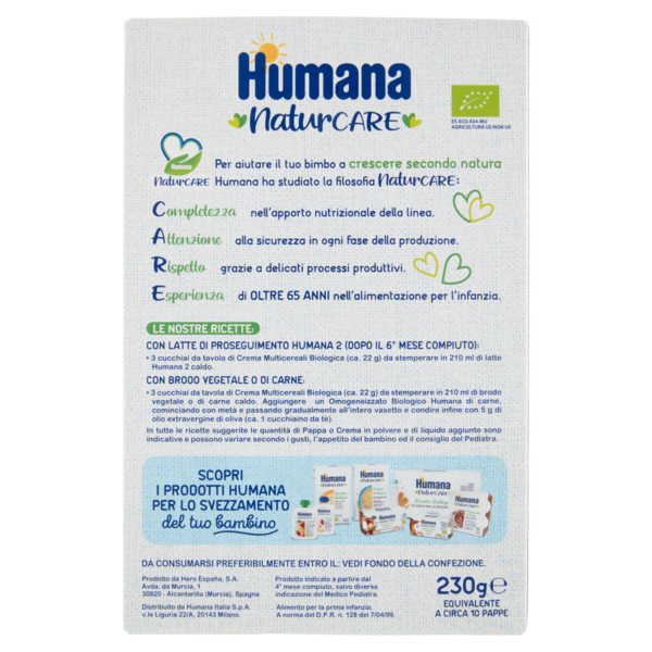 Humana Crema Multicereali Biologica 230 g