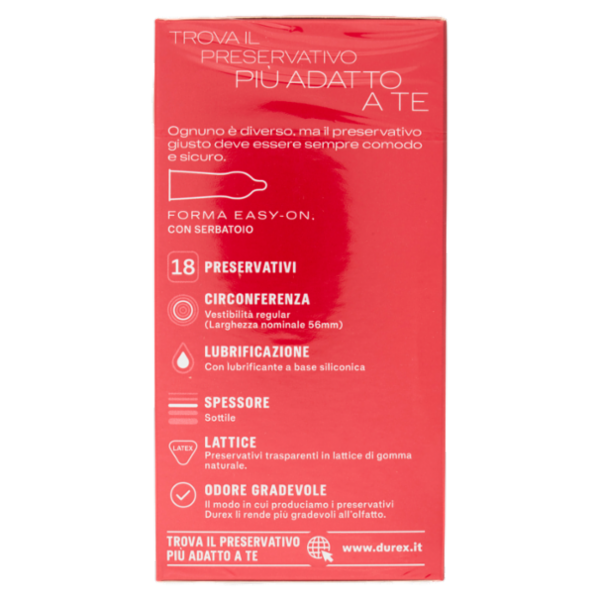 Durex Preservativi Supersottile Vestibilità Regolare, 18 Preservativi