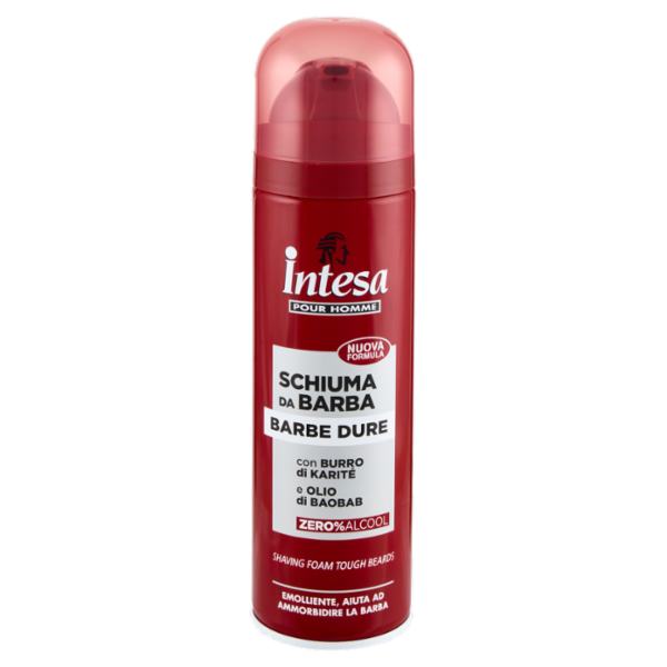 Intesa Pour Homme Schiuma da Barba Barbe Dure con Burro di Karité e Olio di Baobab 300 mL