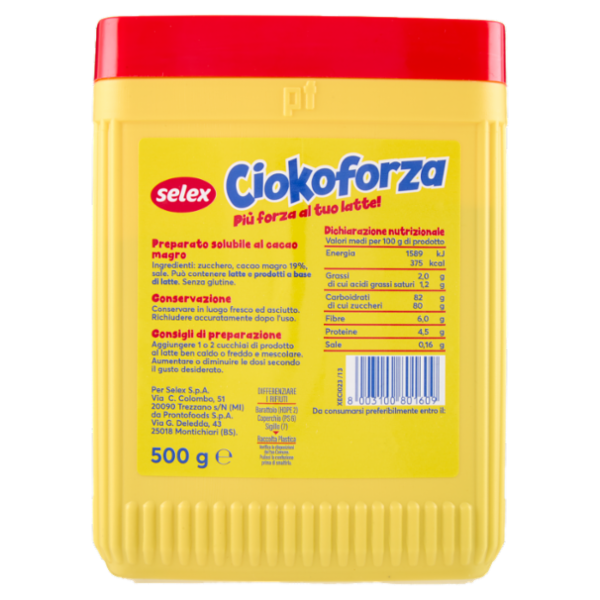 Selex Preparato solubile al cacao magro 500 g.