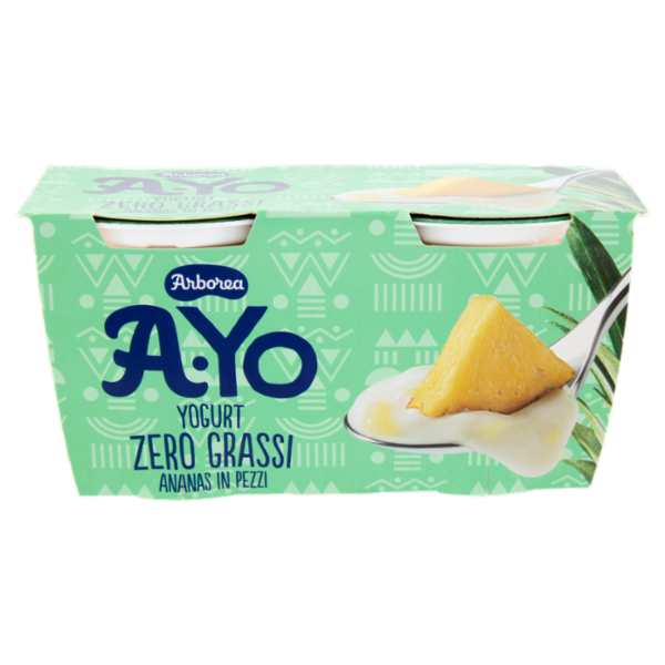 Arborea A-Yo Yogurt Zero Grassi Ananas in Pezzi 2 x 125 g