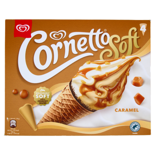 Cornetto Soft Caramel 4 x 79 g