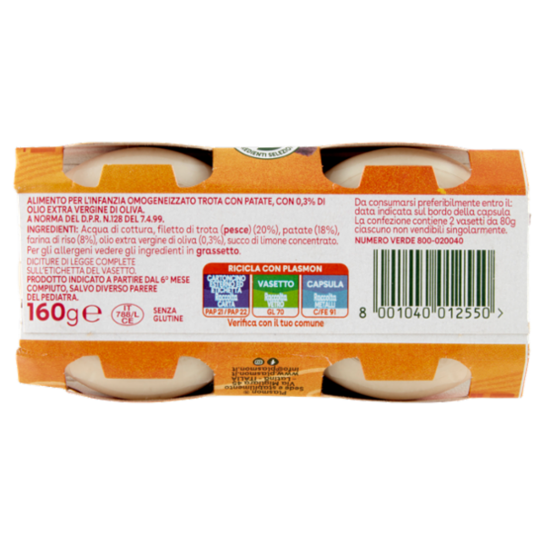 Plasmon Omogeneizzato Trota con patate 2 x 80 g
