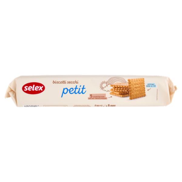 Selex Biscotti Secchi Petit in Confezioni Salva Freschezza 5x100 g