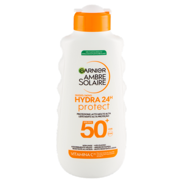 Garnier Ambre Solaire Hydra 24H Protect Protezione Latte Molto Alta SPF50+ 175 ml