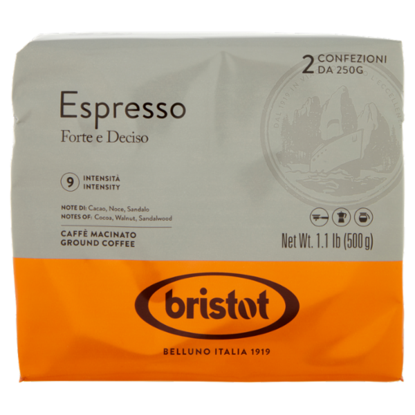 bristot Espresso Caffè Macinato 2 x 250 g