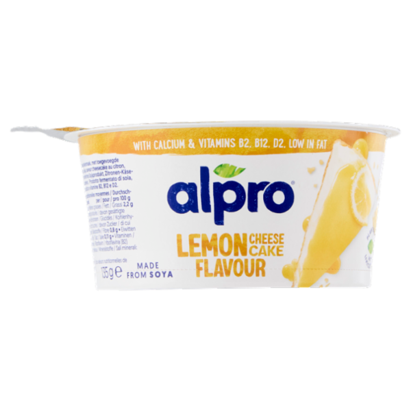 Alpro Alternativa Vegetale allo Yogurt, Gusto Lemon Cheesecake, Fonte di Calcio,Basso in grassi,135g