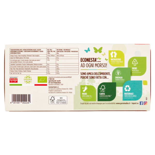 Germinal Bio Tortino Grano saraceno mandorla Gluten Free 4 x 45 g