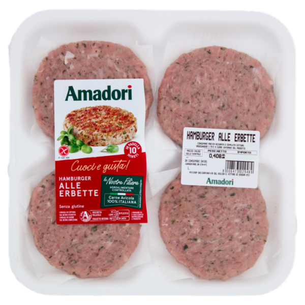 Amadori Hamburger alle Erbette 0,408 kg