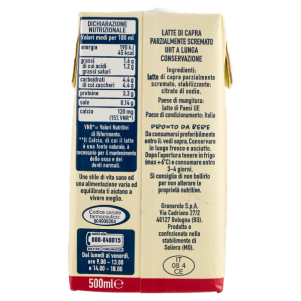 Amalattea Latte di Capra Parzialmente Scremato 500 ml
