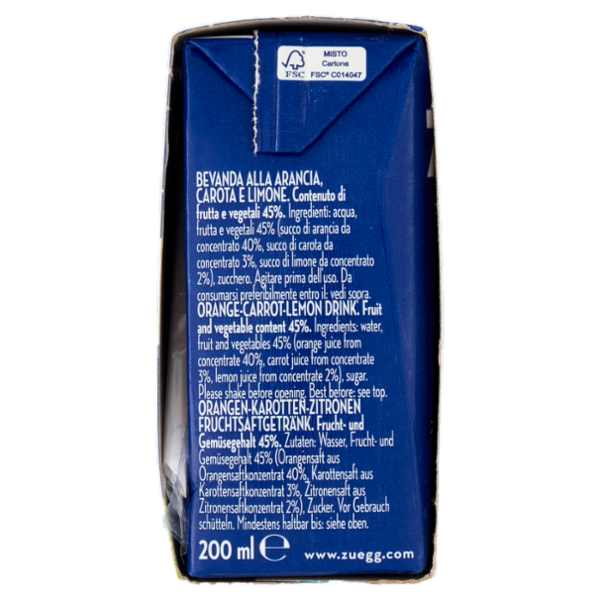 Zuegg Arancia Carota Limone 3 x 200 ml