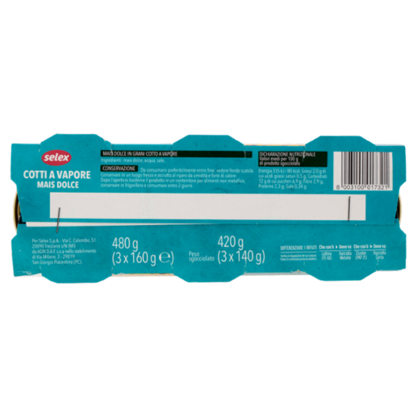 Selex Mais Dolce Lessato 3x160 g