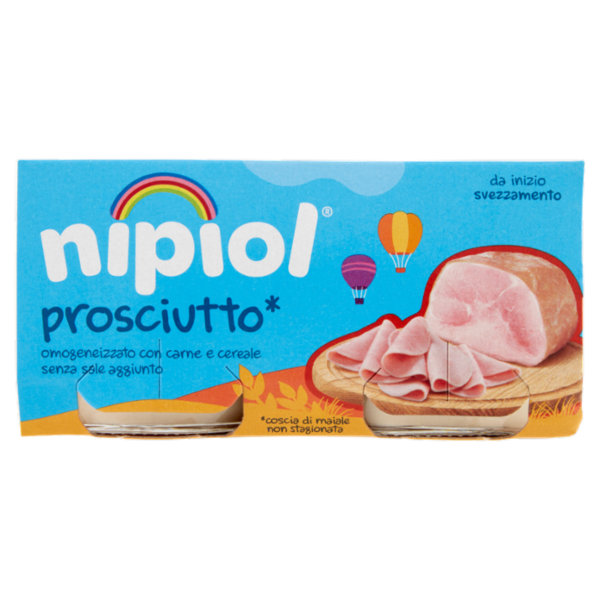 nipiol prosciutto* omogeneizzato con carne e cereale 2 x 80 g