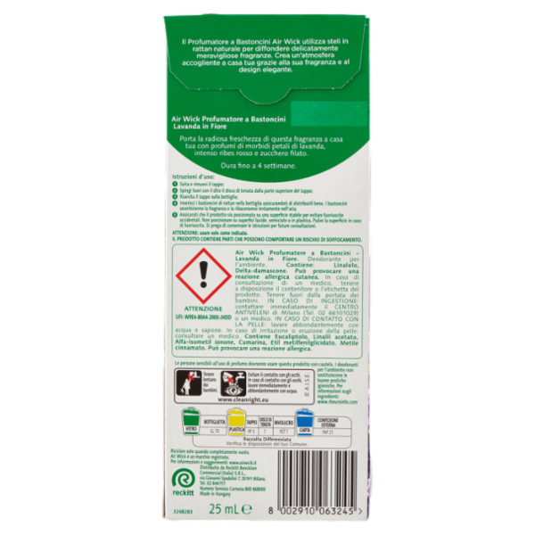 Air Wick Essential Oils Lavanda in Fiore Profumatore a Bastoncini 25 ml