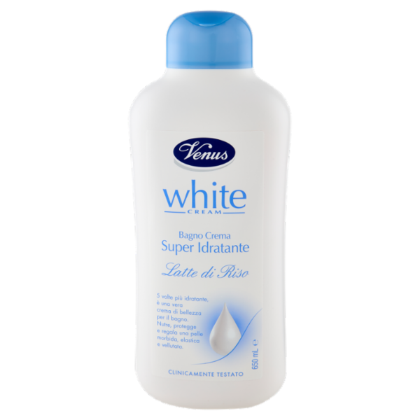 Venus White Cream Bagno Crema Super Idratante Latte di Riso 650 mL