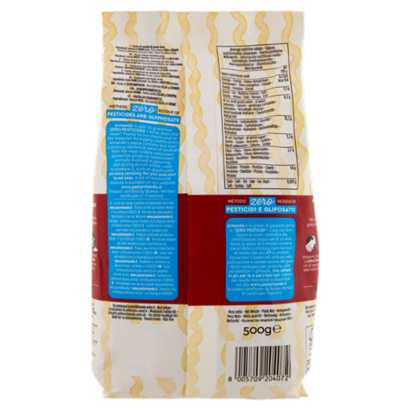Armando Metodo zero Residui di Pesticidi e Glifosato la Penna Rigata 500 g