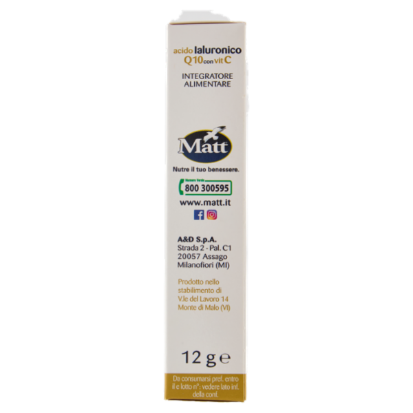 Matt Bellezza acido Ialuronico Q10 con Vit C 30 compresse 12 g