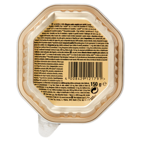 Cesar Junior Cibo Umido Cane in Vaschetta con Tenero Tacchino e Vitello 150 g