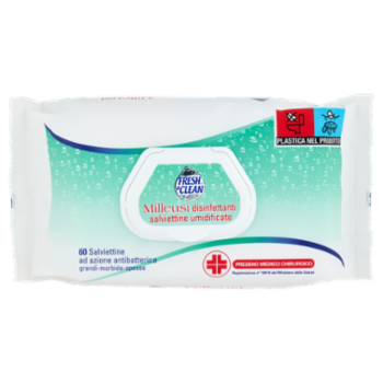 Fresh & Clean Milleusi Disinfettanti Salviettine Umidificate 60 Pz
