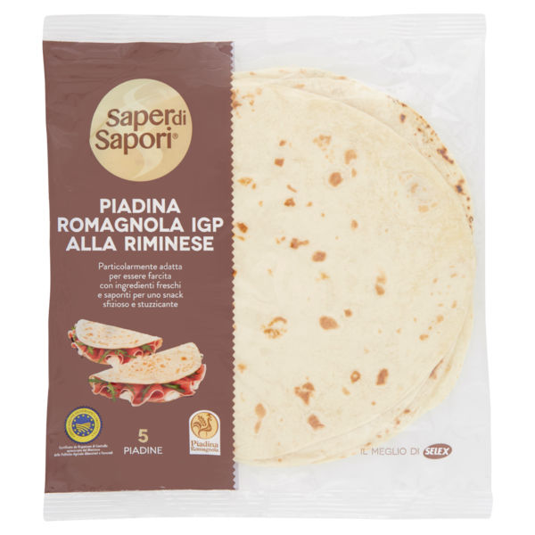 Selex Saper di Sapori Piadine Fresche Romagnole I.G.P. alla Riminese 5x120 g