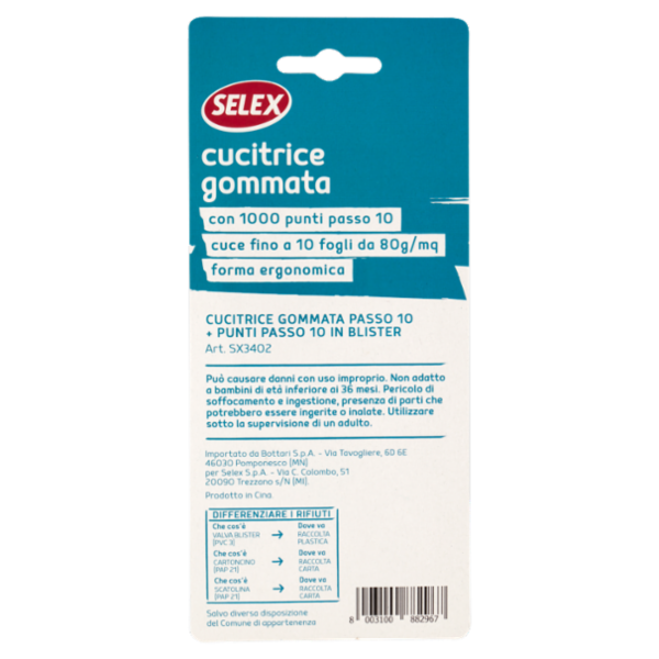 Selex Cucitrice con Impugnatura Soft Touch con 1000 Punti Tipo 10