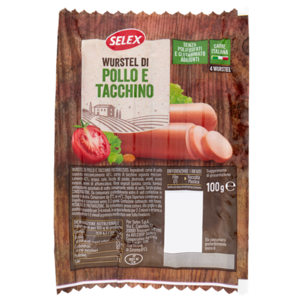 Selex 4 Wurstel di Pollo e Tacchino 100 g