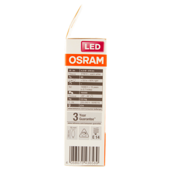 Osram Led Star Classic B Warm White 4.0 W E14
