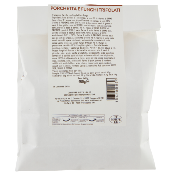 Selex Tramezzini Gourmet Farciti Porchetta e Funghi Trifolati 2x80 g