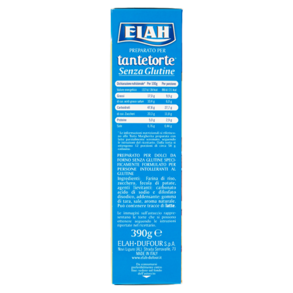 Elah Senza Glutine Preparato per tantetorte 390 g