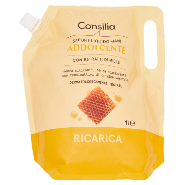Consilia Sapone Liquido Mani Addolcente con Miele Ricarica 1 L