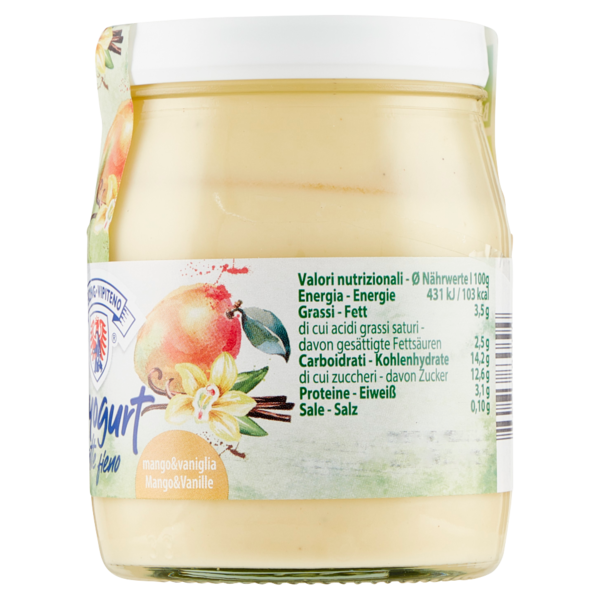 Sterzing Vipiteno bio yogurt da latte fieno mango&vaniglia 150 g