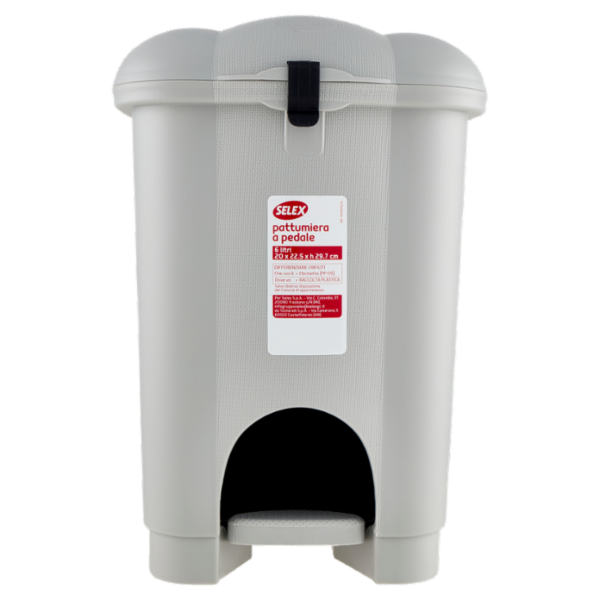 Selex Pattumiera a Pedale Grigio 6 L