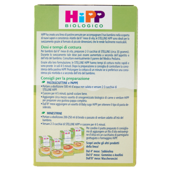 HiPP Biologico Pastina Stelline 320 g